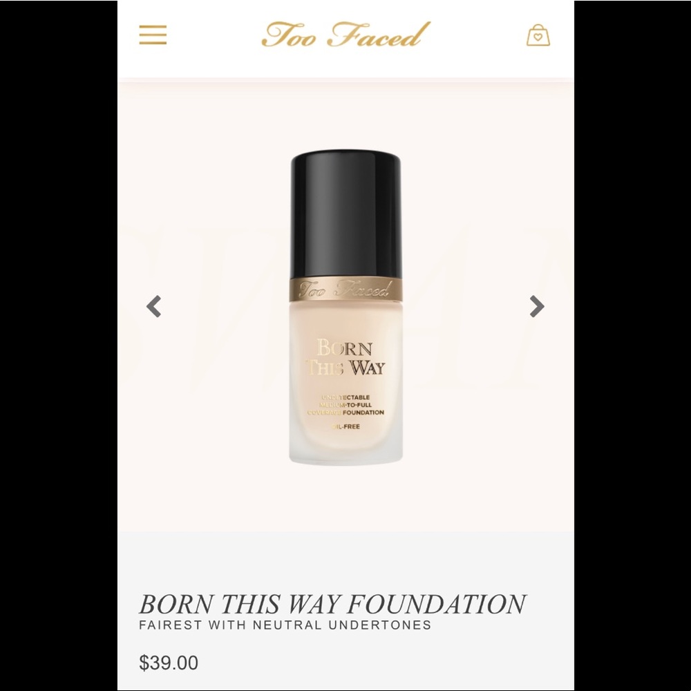 Too Faced Born This Way Foundation Swan